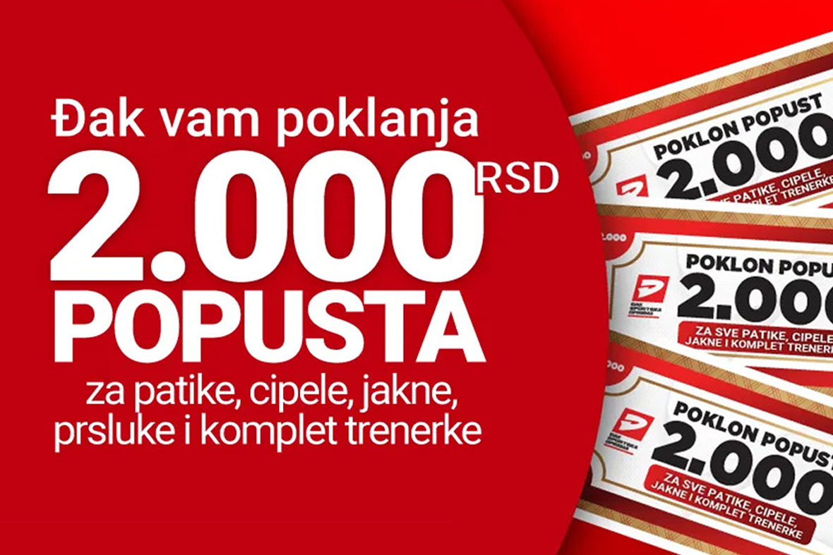 Đak ti poklanja još više! – 2000 rsd popusta na patike, cipele, jakne i komplet trenerke